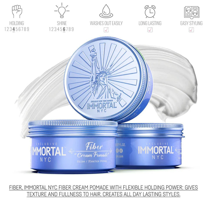 IMMORTAL NYC HAIR WAX FIBER CREAM POMADE 150ML