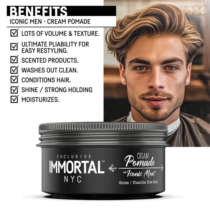 IMMORTAL NYC HAIR WAX CREAM POMADE ICONIC MEN 150ML