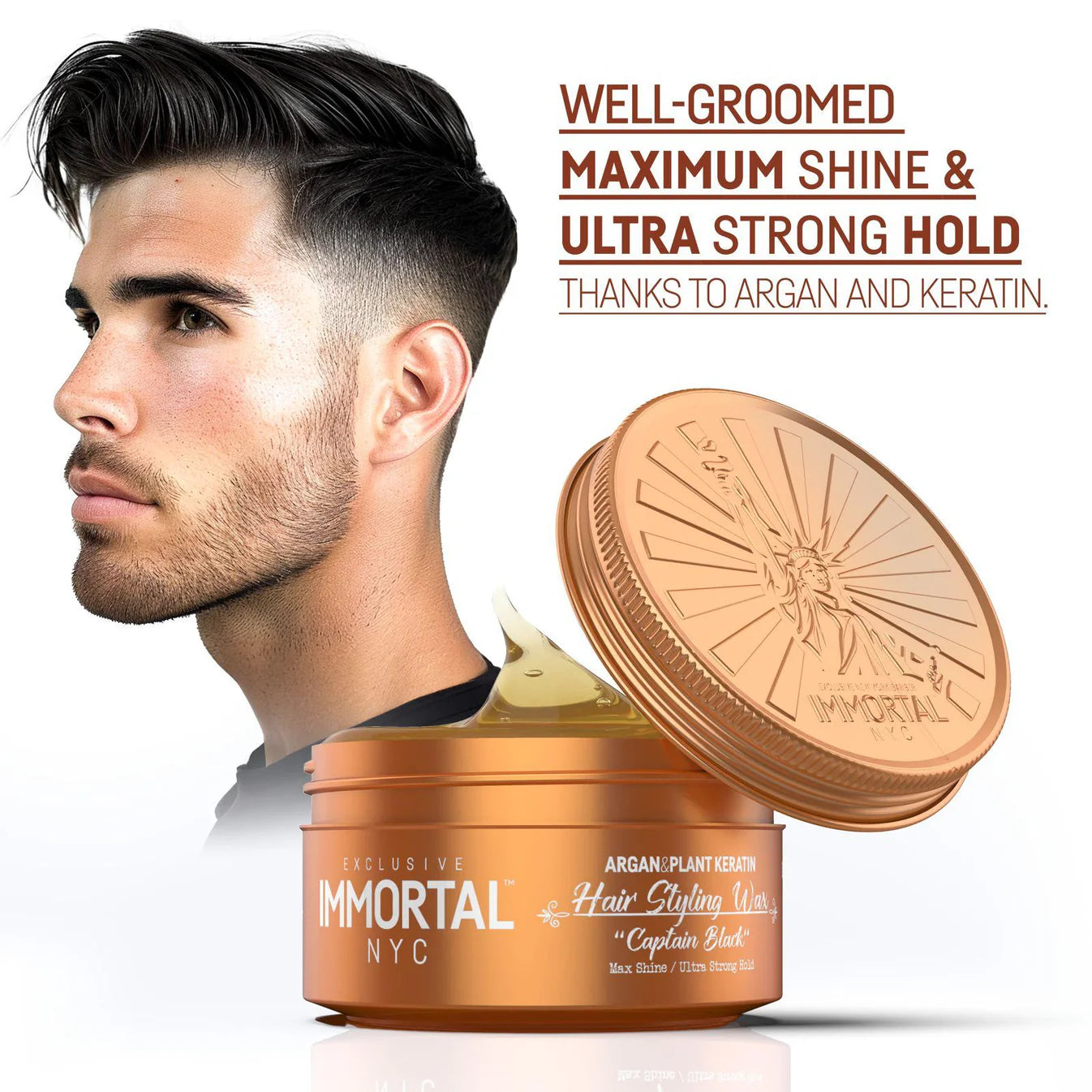 IMMORTAL NYC HAIR STYLING WAX CAPTAIN BLACK 150 ML