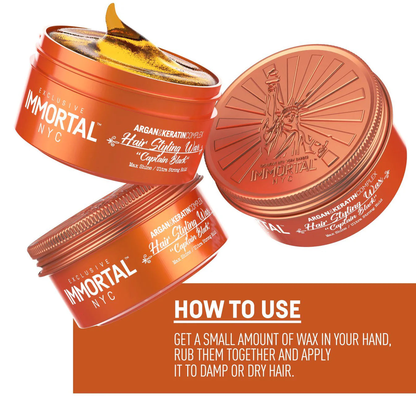 IMMORTAL NYC HAIR STYLING WAX CAPTAIN BLACK 150 ML