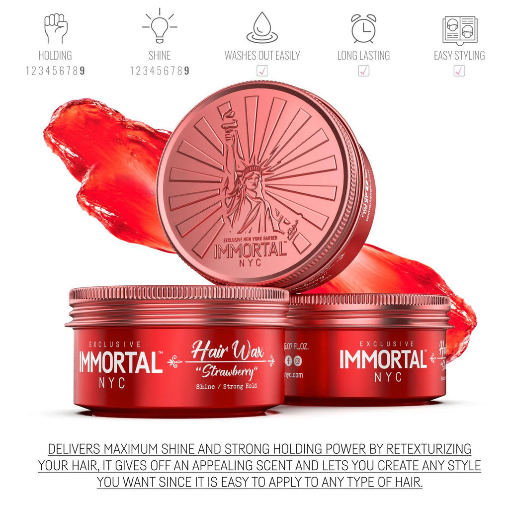 IMMORTAL NYC HAIR WAX STRAWBERRY 150ML