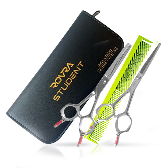 ROVRA Barber Scissors Set for Students with Comb & Case
